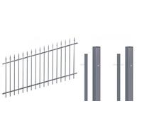 Alberts Chaussee 511593 - Set completo per recinzione, regolabile da avvitare, diverse lunghezze e altezze, disponibile in diversi colori, antracite, altezza 100 cm, lunghezza 8 m
