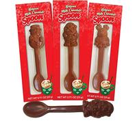 Albert's Cucchiai per mescolare cioccolato al latte e cacao caldo belga, personaggi assortiti, per riempire la calza della Befana per bambini, confezione da 3