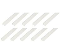 Alberts Set di 10 profili angolari | plastica bianca | 1000 x 25 x 15 mm