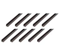 Alberts Set di 10 profili angolari | plastica nera | 1000 x 15 x 15 mm