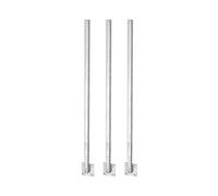 Alberts Set di 3 pali universali, saldati direttamente contro piastra, da avvitare, lunghezza 1150 mm, pali 30 x 30 mm