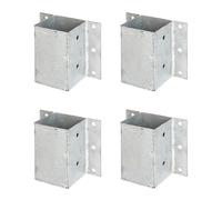 Alberts Set di 4 supporti per pali a L e a U o muri | da avvitare | zincato a caldo | 91 x 91 mm