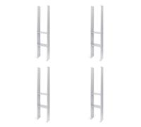 Alberts Set di 4 supporti per pali ad H, zincati a caldo, larghezza leggera 141 mm, altezza totale 800 mm, spessore del materiale 8 mm