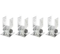 Alberts Set di 4 supporti per pali con parte superiore mobile, da avvitare, zincato a caldo, larghezza 71 mm