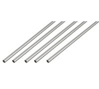 Alberts Set di 5 tubi tondi | alluminio anodizzato color argento | 2000 x 20 x 1 mm