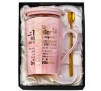 ALBISS Bella tazza rosa con stampa dorata per mamma e figlia, 400 ml, per Natale, compleanno, set regalo