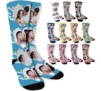 ALBK Calze con foto Personalizzate, Calzini Divertenti, Regali Personalizzati per Uomini, Donne, Famiglie, Regali di Natale-Amante delle ali