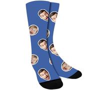 ALBK Calzini personalizzati con foto, calzini personalizzati con volto Calzini personalizzati con immagine Regali personalizzati per donne uomini unisex Regalo di Natale Compleanno, S
