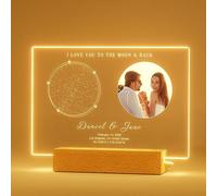 ALBK Luce Notturna Stellata Personalizzata, Personalizzazione Del Tempo e Dello Spazio Per Momenti Indimenticabili, Idee Regalo San Valentino Anniversario, Regalo Coppia Personalizzati, Foto
