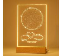 ALBK Luce Notturna Stellata Personalizzata, Personalizzazione Del Tempo e Dello Spazio Per Momenti Indimenticabili, Idee Regalo San Valentino Anniversario, Regalo Coppia Personalizzati, Amore Infinito