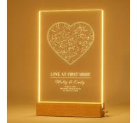 ALBK Luce Notturna Stellata Personalizzata, Personalizzazione Del Tempo e Dello Spazio Per Momenti Indimenticabili, Idee Regalo San Valentino Anniversario, Regalo Coppia Personalizzati, Cuore