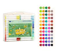 ALBOS Set di 48 pennarelli acrilici per progetti artistici, regalo per le vacanze, penne a doppio pennello per colorare penne da disegno colorate, pennarelli per libri e diari, inchiostro a base