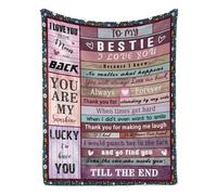Albrayst I Love You Bestie Coperta, regalo di compleanno per le donne, regalo per la migliore amica, 101,2 x 76,2 cm