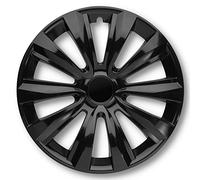 Albrecht Copricerchi 14 Pollici Nero Neri per Cerchioni in Acciaio - Borchie Pollici Delta in plastica di Alta qualità con Rivestimento a Strati - Made in EU