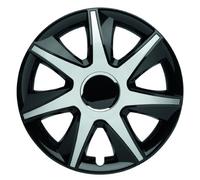 Albrecht Copricerchi 14 pollici nero/argento neri per cerchioni in acciaio - Borchie pollici Run in plastica di alta qualità con rivestimento a strati - Made in EU