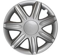 Albrecht Copricerchi 15 pollici argento neri per cerchioni in acciaio - Borchie pollici Rubin in plastica di alta qualità con rivestimento a strati - Made in EU