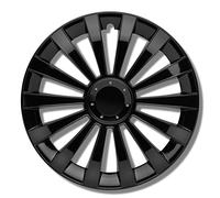 Albrecht Copricerchi 15 Pollici Nero Neri per Cerchioni in Acciaio - Borchie Pollici Meridian in plastica di Alta qualità con Rivestimento a Strati - Made in EU