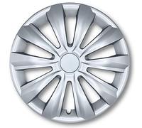 Albrecht Copricerchi 16 Pollici Argento Neri per Cerchioni in Acciaio - Borchie Pollici Delta in plastica di Alta qualità con Rivestimento a Strati - Made in EU