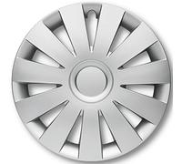 Albrecht Copricerchi 16 pollici argento neri per cerchioni in acciaio - Borchie pollici Strike in plastica di alta qualità con rivestimento a strati - Made in EU