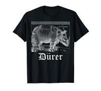 Albrecht Dürer Durer Christian Art Rinoceronte Nero Maglietta