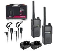 Albrecht Tectalk Worker 3, 29825, PMR446 Radios, Heavy Duty Walkie Talkies per cantieri, sicurezza, funzionamento, all'aperto, accessori inclusi