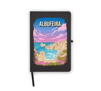Albufeira Portugal Sunset Beach Notebook, pagine bianche, copertina in ecopelle, agenda, diario, quaderno di lavoro