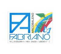 Album Arcobaleno - 24x33cm - 10 fogli - 140gr - 5 colori - Fabriano