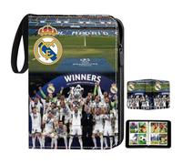 Album Calcio 400 Tasche Impermeabile, Album Carte Collezionabili In Pelle PU Con Maniglia, Per Sticker, Foto e Carte di Star dello Sport, Regalo Compleanno Bambini (Real Madrid)