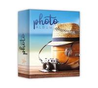 Album da 100 Fotografie per Foto Formato 13x19-13x18 Tema Turista Fotoreporter con Macchina Fotografia Vintage | Portafoto Stile Fotocamera - Fotoalbum da 100 Tasche per Conservare 100 Foto Vacanze