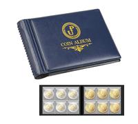 Album da collezione di monete 60 tasche - Griglie 35x35mm Blu Mini album per Coin/Penny Collection & Storage CS4206BL