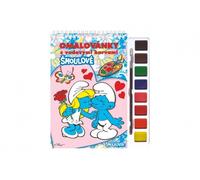 Album da colorare dei Puffi con acquerelli e pennello, rilegatura a spirale 21 × 23 cm