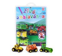 Album da colorare interattivo: veicoli da cantiere - set 3 pz
