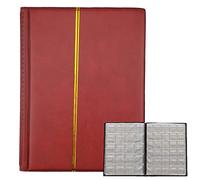 Album della Collezione di Monete, Album per Monete da 250 Tasche, Album per Raccolta Monete 10 Pagine, Raccoglitore per Collezione di Monete, Portamonete da Collezione, Raccoglitore Monete (Rosso)