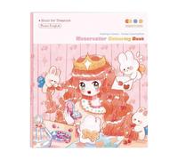 Album di acquerelli per bambini - Set di pennarelli a libro, cartone animato acquerello libro per viaggi, casa e scuola per bambini dai 3 anni in su
