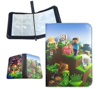 Album di Carte Collezionabili, Raccoglitore Carte per Minnecraft 4 tasche 50 Pagine Libro Porta Carte, Raccoglitore Carte Album Carte Compatibile con 400 Carte Album Cartella da Collezione