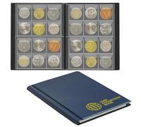 Album di collezione di monete 120 tasche - 3x3cm/1,2x1,2 pollici Libro porta-monete Album di stoccaggio di monete Tasca per penny denaro per collezionisti Blu CS0112BL