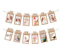 Album di Foto Bambini Porta Foto per Primo Compleanno Fotografica Partito Decorazione Set 1-12 Mesi Baby Bunting Crescita Registrazione Ghirlanda per Neonato Battesimo
