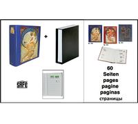 Album Di Francobolli Retro Blu 60 Pagine Bianche + Cassetta SAFE 100 + 153 5