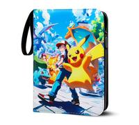 Album di raccolta per carte Pokemon, 50 pagine, 400 carte. Capacità - Cartoncini da collezione con cerniera, raccoglitore per carte di credito, quaderno da collezione, materiale PU, superficie