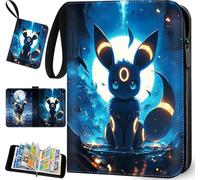 Album di raccolta per Pokemon, 4 tasche, 50 pagine, in poliuretano, 400 scrapbooking, 400 scrapbooking, carte da collezione con chiusura lampo e passante per la maniglia