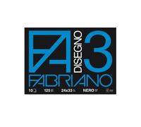 Album F3 - 24 x 33 cm - 10 fogli - 125 gr - nero - Fabriano