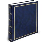 Album portafoto in vinile - blu - 30 x 33cm - 50fg - fogli in cartoncino con velina - Lebez