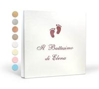 Album foto matrimonio 30x30 - Album foto instax mini con interno Avorio e copertina ricamata - Album fai da te per foto 10x13 con 60 Pagine con velina (Ecopelle, 30x30 60 pagine)