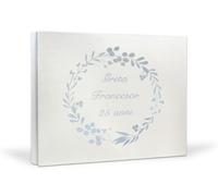 Album foto matrimonio - Album con copertina ricamata personalizzata - foto polaroid instax - Album 25x30 fai da te per foto 10x13 con 60 Pagine con velina (Ecopelle, 30x25 60 pagine)
