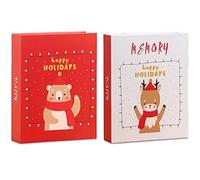 Album fotografici 15 x 10 cm, confezione da 2, album fotografici piccoli, 10 x 100 foto, album fotografici per bambini, con caricamento superiore, per compleanno, Natale, famiglia, matrimonio,