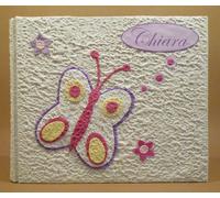 ALBUM FOTOGRAFICO 100 FOTO PORTAFOTO BIANCO NOME BAMBINA FARFALLA FIORI NASCITA