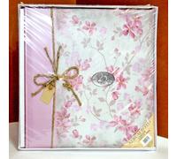 Album fotografico 50° Matrimonio targa argento 24x24 20 fogli Garden rosa