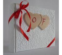 ALBUM FOTOGRAFICO 60 FOTO CUORI LEGNO INIZIALI REGALO X FIDANZATI SAN VALENTINO