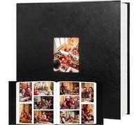 Album fotografico 700 tasche 10x15, album fotografico di famiglia extra large con copertina in pelle, contiene 700 foto orizzontali e verticali, con finestra anteriore (Nero)