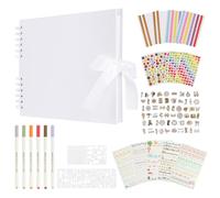 Album Fotografico 80 Pagine Bianco Scrapbook Autoadesivo con Penna Metallica Album Fotografico Vuoto a Spirale per Fai Da Te Anniversario di Matrimonio Regalo di Compleanno Scrapbooking